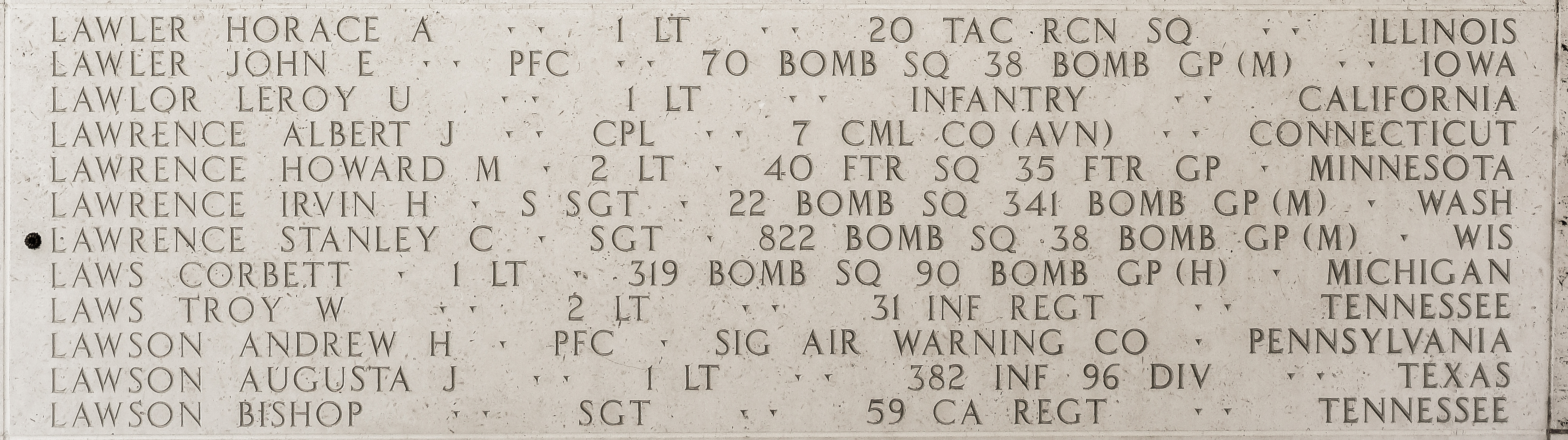 Stanley C. Lawrence, Sergeant